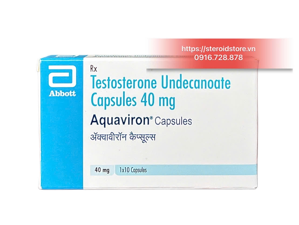 AQUAVIRON Capsules (Testosterone Undecanoate 40mg) - Hãng Abbott - Hộp 10 Viên