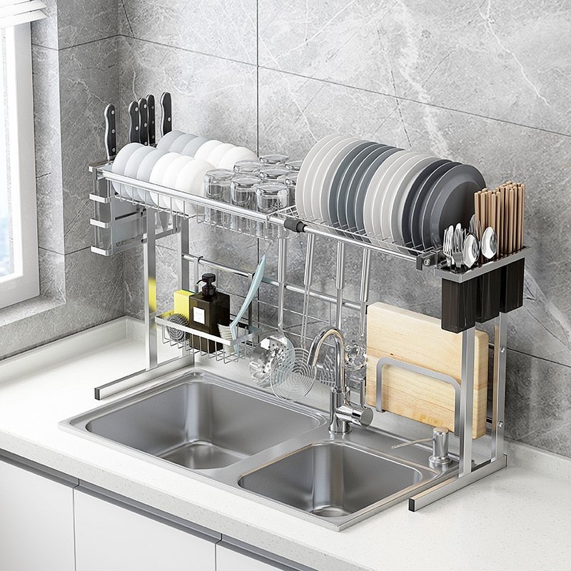 Kệ để bát trên chậu rửa chén inox 304 cao cấp Gi-Home KC17