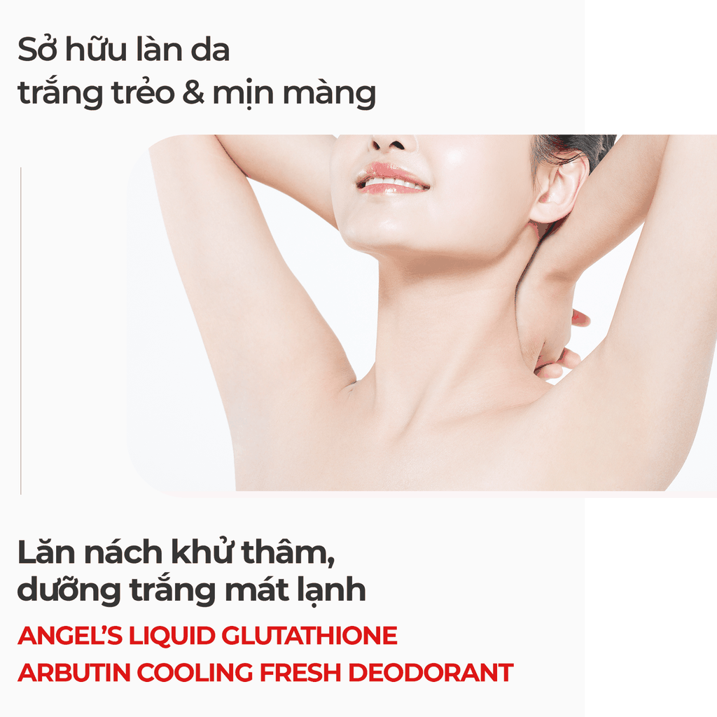 [BẢN MỚI NÂNG CẤP] LĂN NÁCH KHỬ THÂM, DƯỠNG TRẮNG MÁT LẠNH ANGEL’S LIQUID GLUTATHIONE+ NIACINAMIDE ARBUTIN COOLING FRESH DEODORANT 60ML