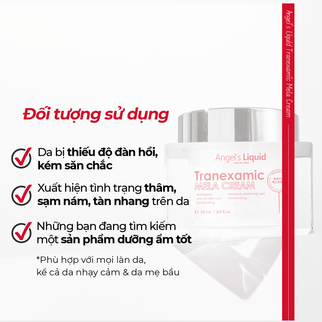 Kem mờ nám chuyên sâu Angel's Liquid Tranexamic Mela Cream 50ml