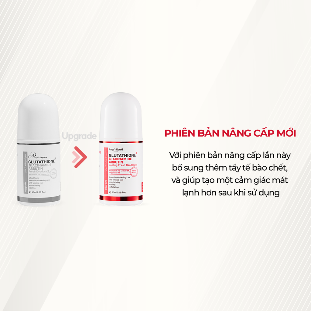 [BẢN MỚI NÂNG CẤP] LĂN NÁCH KHỬ THÂM, DƯỠNG TRẮNG MÁT LẠNH ANGEL’S LIQUID GLUTATHIONE+ NIACINAMIDE ARBUTIN COOLING FRESH DEODORANT 60ML