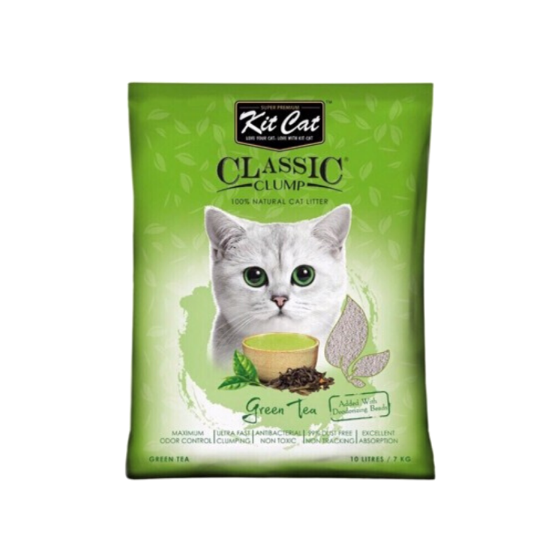 Cát mèo KITCAT - Classic Clump - Green Tea Trà xanh - 10L