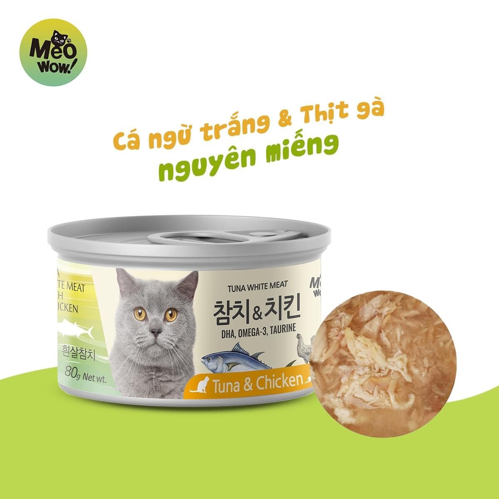 Pate Meowow Cá ngừ trắng và hairball 80gr