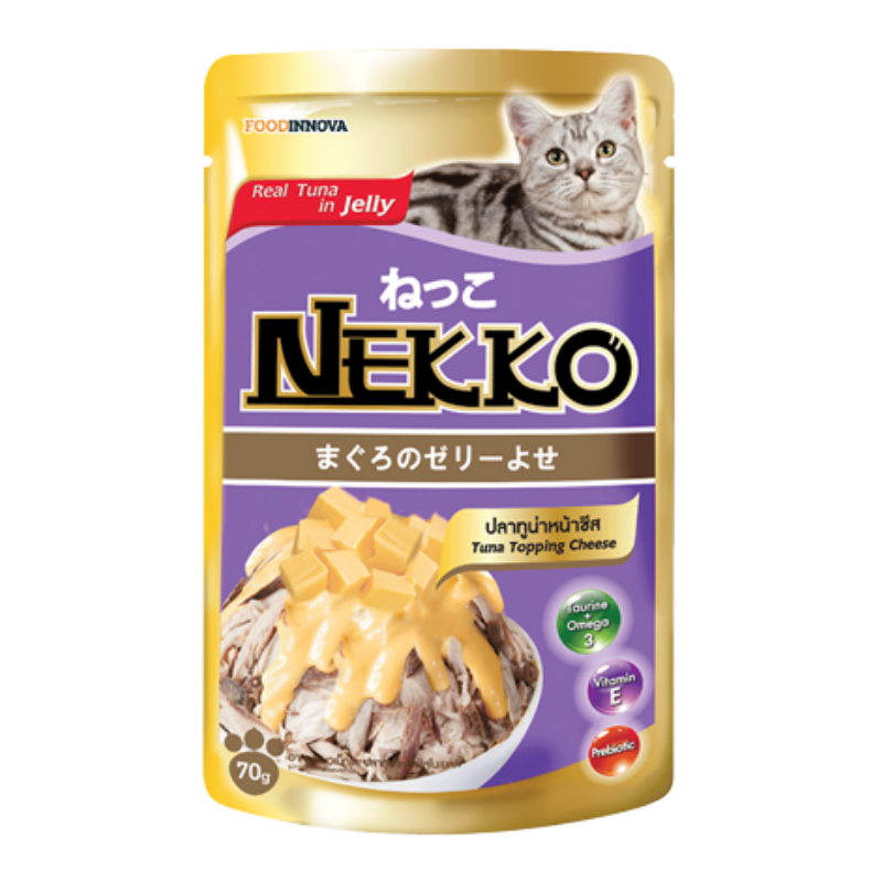 Pate mèo Nekko - Tuna topping Cheese in Jelly - 70g