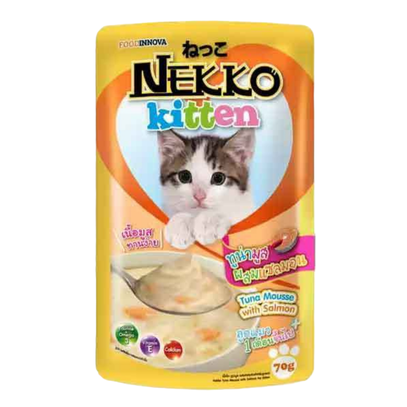 Pate mèo Nekko Kitten -  Tuna Mousse with Salmon - 70g