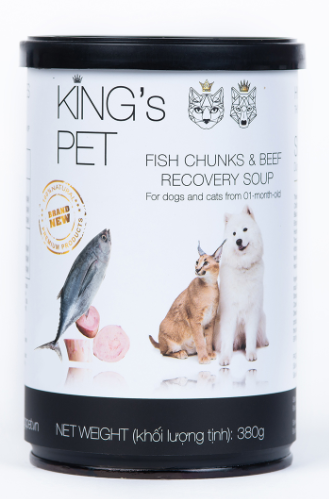 Pate chó mèo King's Pet - Súp cá sốt bò - 380g