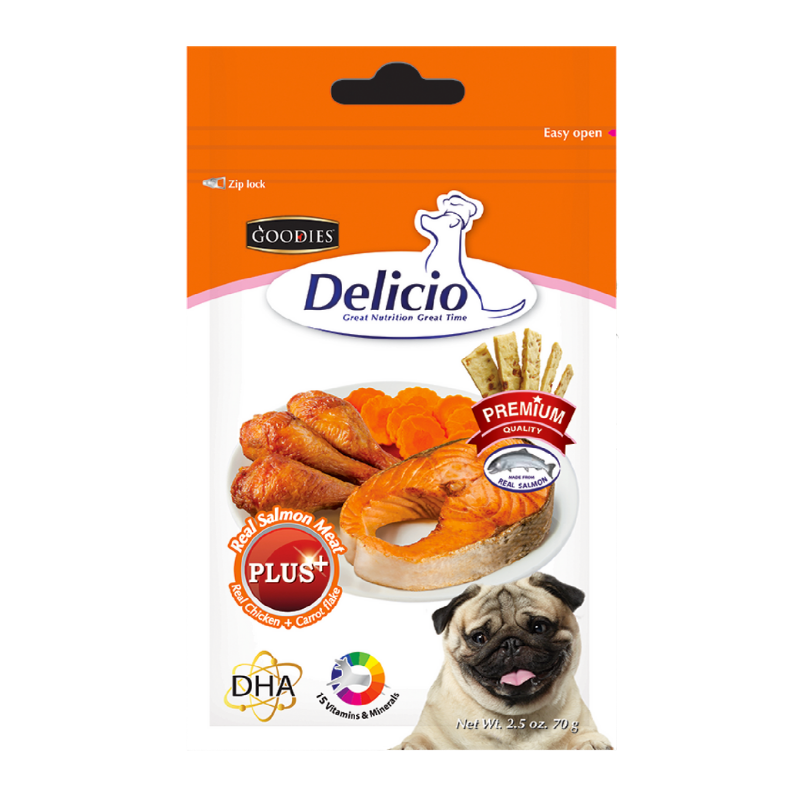 DELICIO - Real salmon + chicken & carrot - 70G