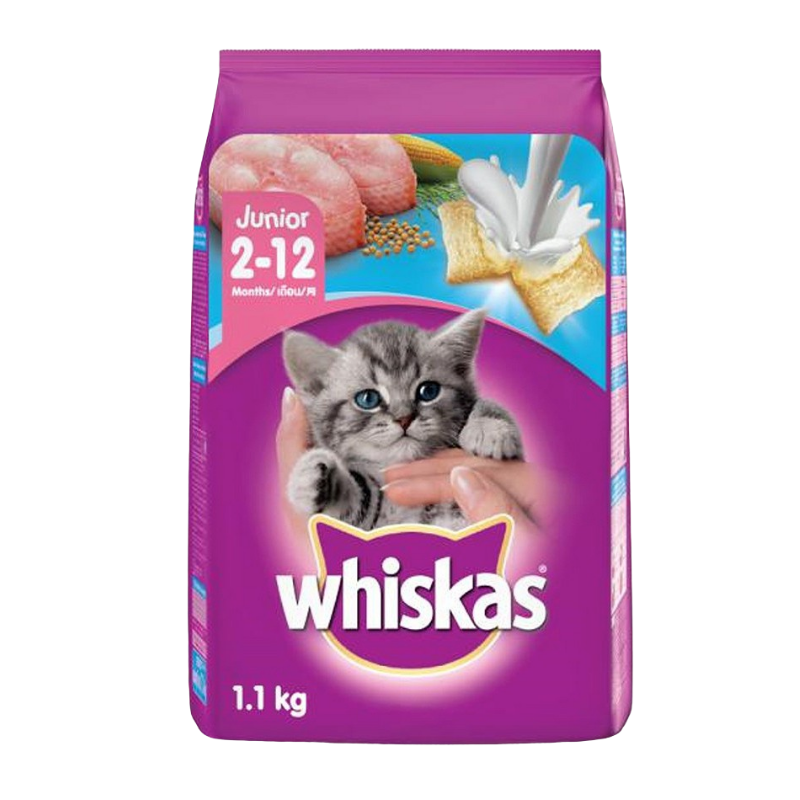 Thức ăn hạt cho mèo con Whiskas - Ocean Fish with Milk for Kitten - 1.1kg