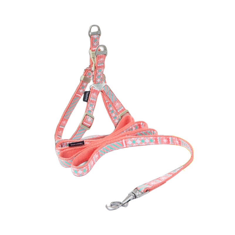 TouchDog - Bộ dây dắt Harness hoa văn - 15mm
