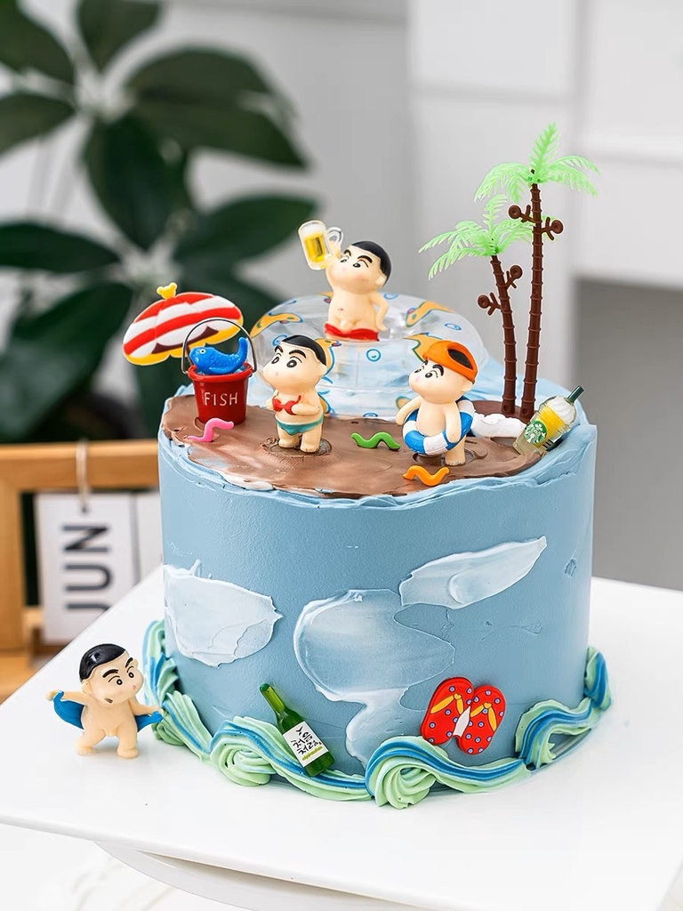 Mẫu bánh sinh nhật hình hoạt hình Cu Shin ngộ nghĩnh dí dỏm