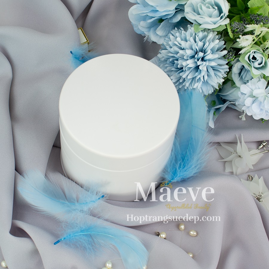 Hộp xoay 4 tầng hình tròn - trắng