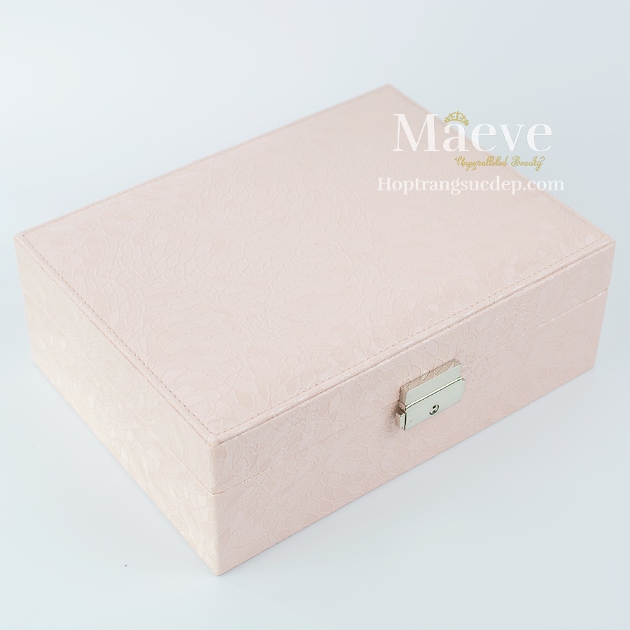 Hộp khoá gương tròn - hồng