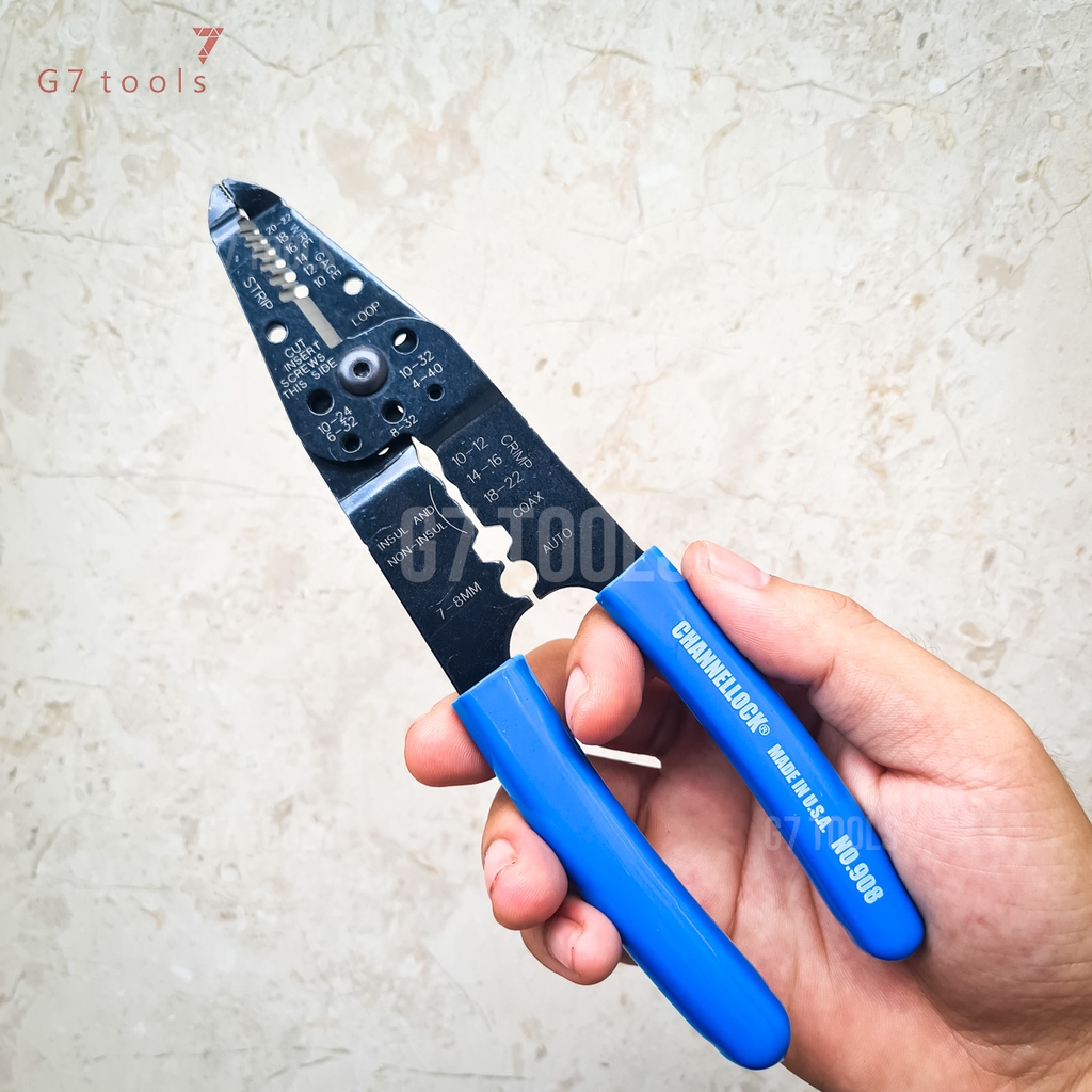 Kìm Tuốt Dây Đa Năng Channellock 908 Hệ Mỹ AWG 10-22 - Chiều Dài 8.25 ...