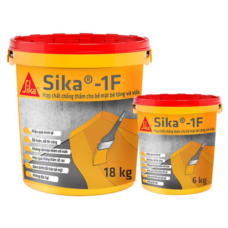 Sika®-1 F - 6kg - hợp chất chống thấm đóng gói sẵn DÙNG CHỐNG THẤM cho bề mặt bê tông và vữa