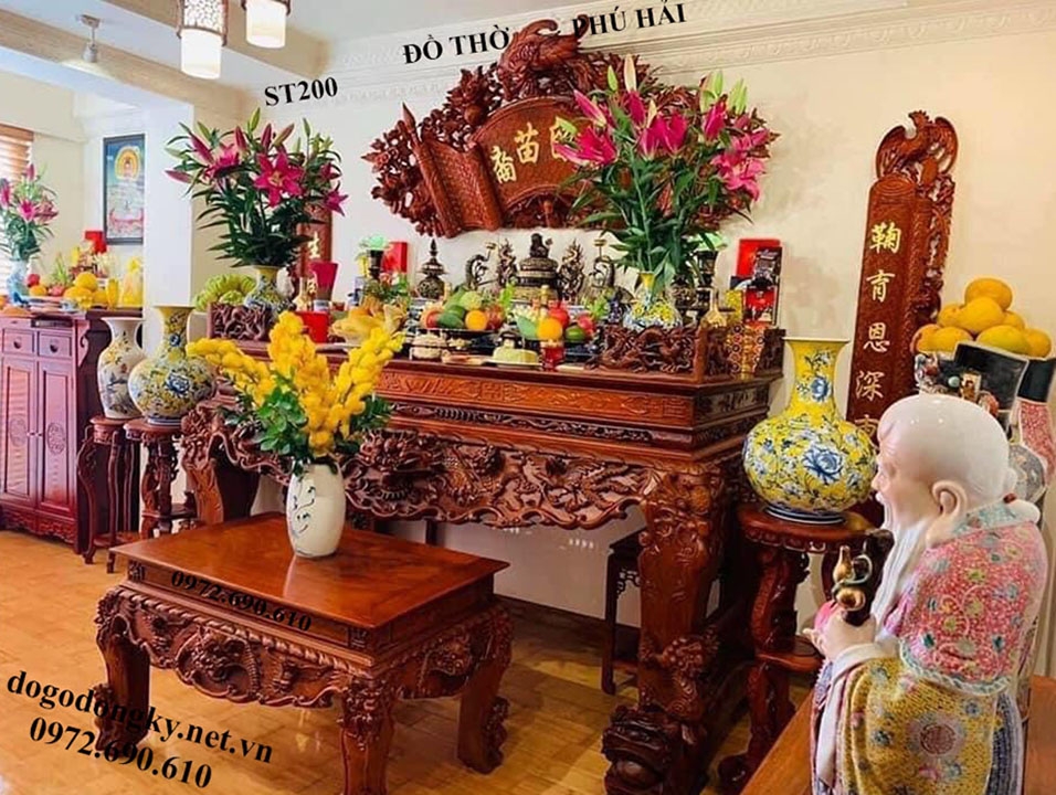 NGẮM】Mẫu Bàn Thờ Gia Tiên Đẹp | Đồ Thờ Phú Hải ST200 Ngắm】Mẫu Bàn Thờ Gia Tiên Đẹp | Đồ Thờ Phú Hải St200
