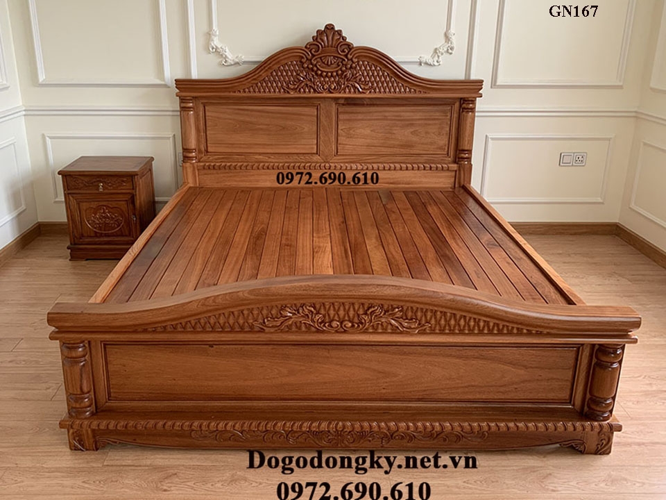 Mẫu Giường Ngủ Gỗ Đẹp Giá Rẻ Hiện Đại GN167