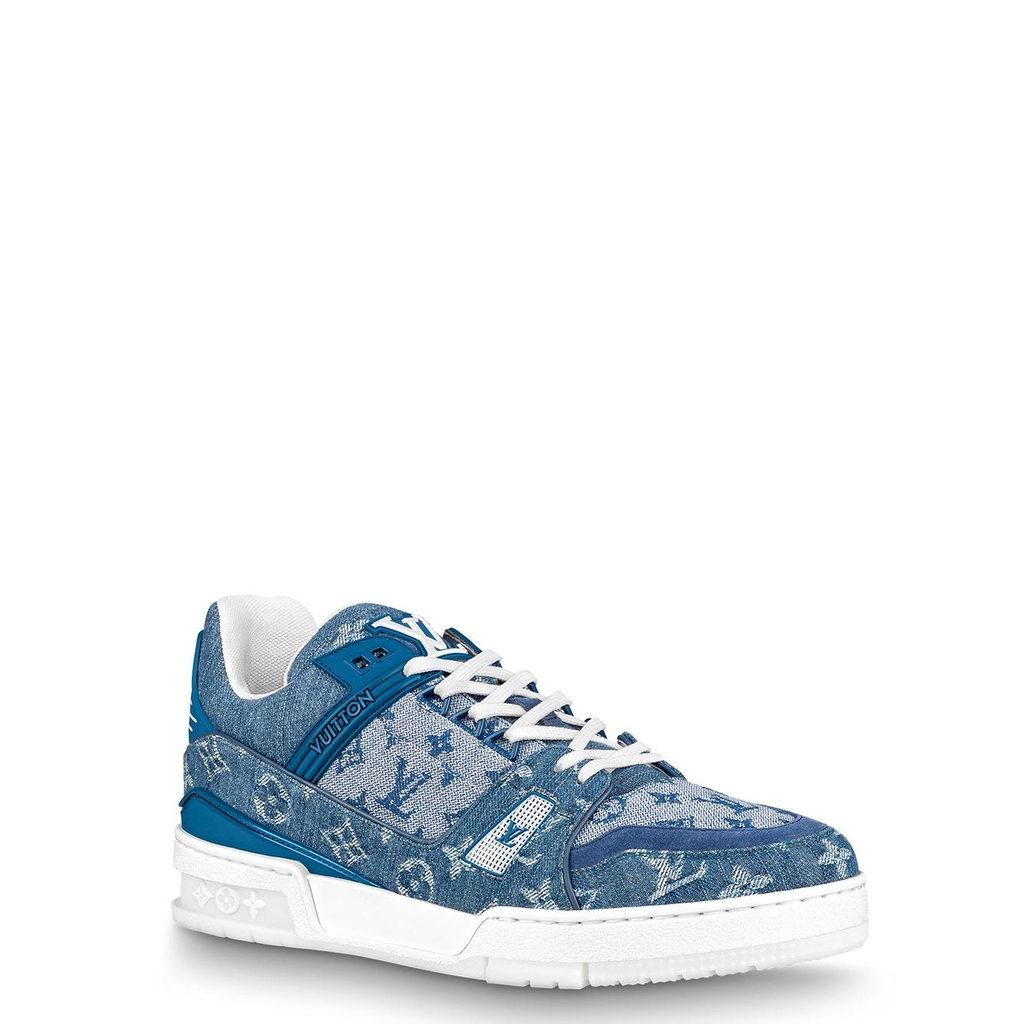 lv trainer sneaker denim