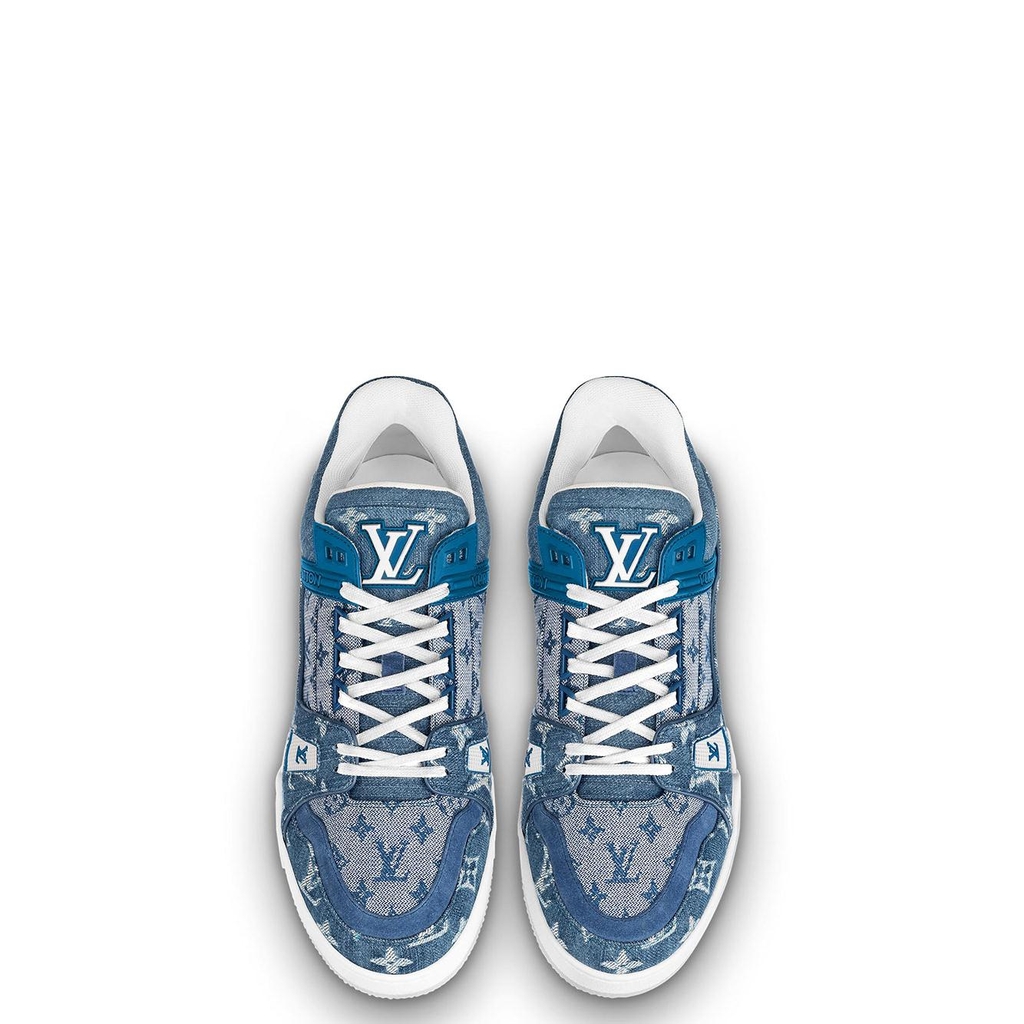 lv trainer sneaker denim