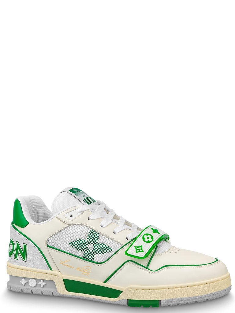 Louis Vuitton LV Trainer Sneaker Low White Green  1A54HS  US