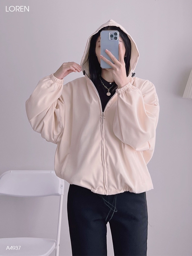 Áo khoác nữ LOREN da lộn tay phồng A4937