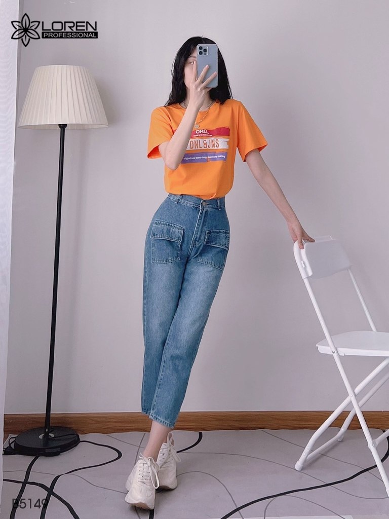 Quần jean baggy LOREN kiểu túi đắp B5149