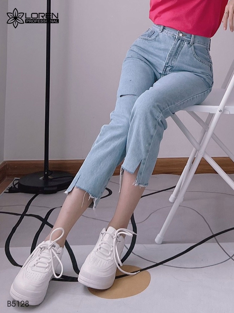 Quần jean baggy LOREN xẻ lai B5128