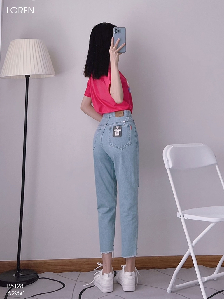 Quần jean baggy LOREN xẻ lai B5128