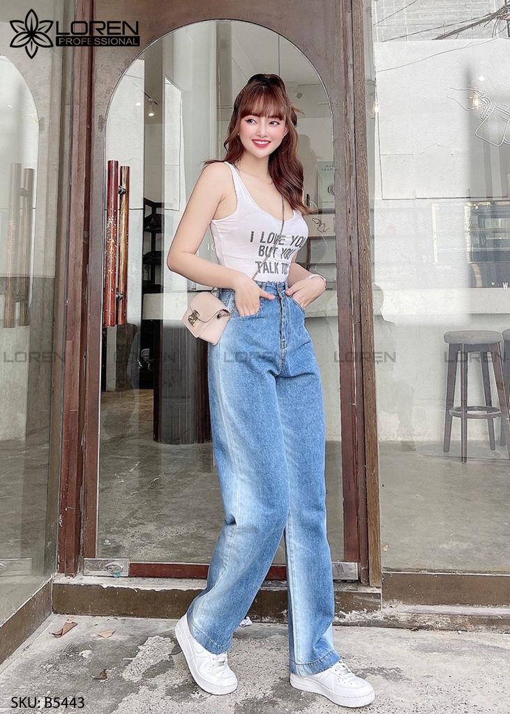 Quần jean ống rộng LOREN wash xanh B5443