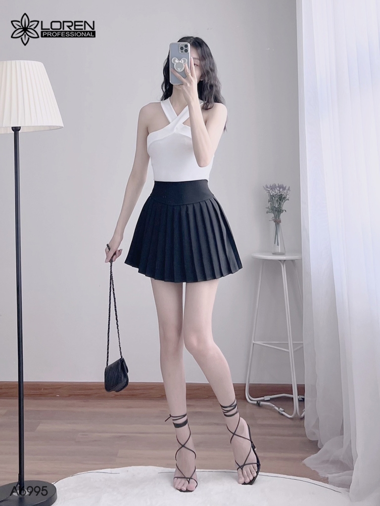 Áo kiểu nữ LOREN bozip chéo cổ A6995