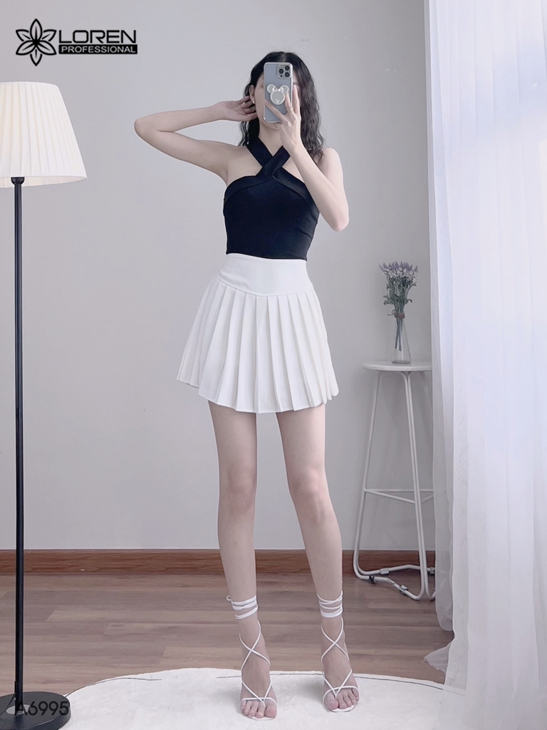 Áo kiểu nữ LOREN bozip chéo cổ A6995