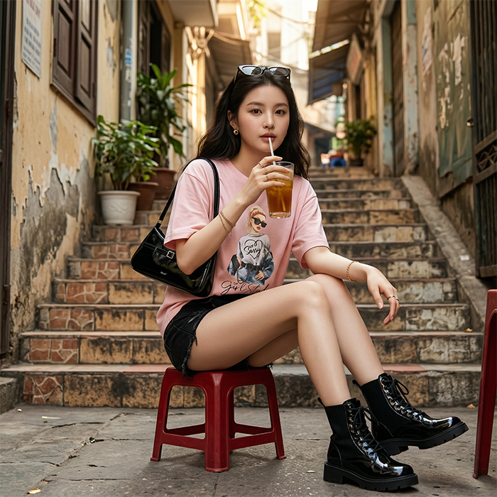 Áo thun nữ LOREN Taylo Girl Style A21075