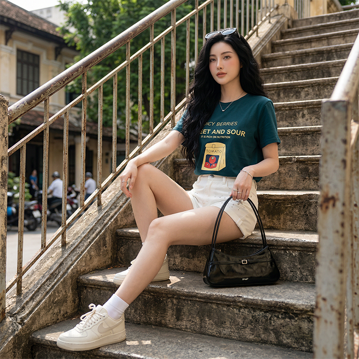 Áo thun nữ LOREN Regular Tomato A21091