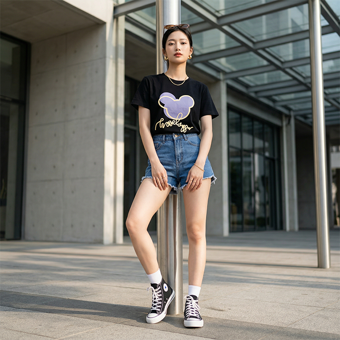 Áo thun nữ LOREN Regular mickey A21092