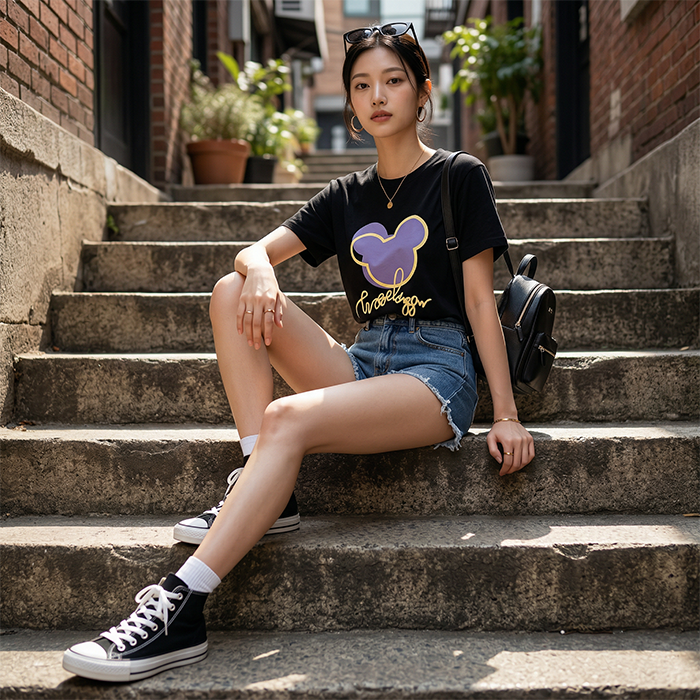 Áo thun nữ LOREN Regular mickey A21092