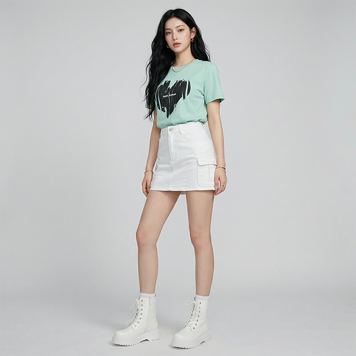 Áo thun nữ LOREN Regular heart A21094