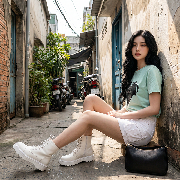 Áo thun nữ LOREN Regular heart A21094