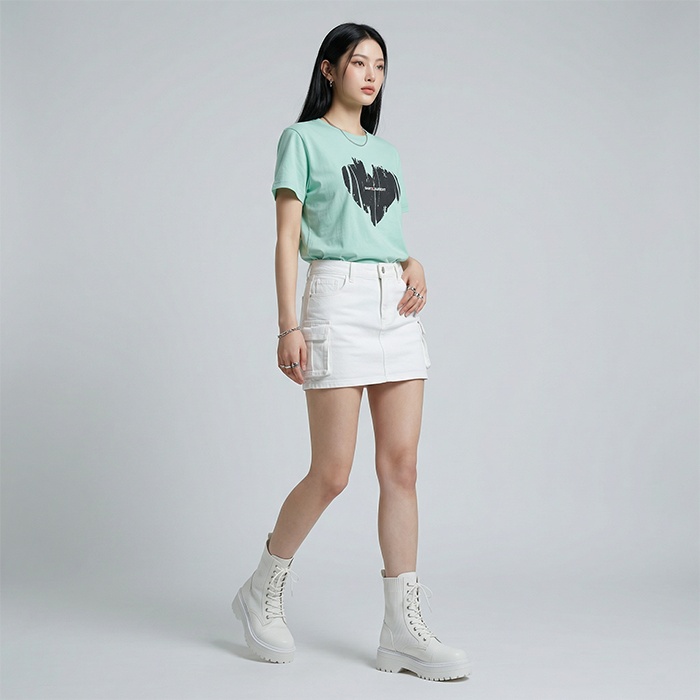 Áo thun nữ LOREN Regular heart A21094