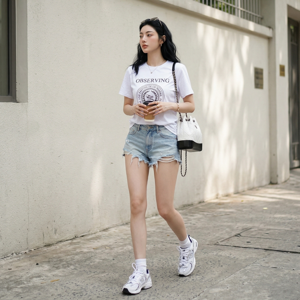 Áo thun nữ LOREN Regular observing A21099