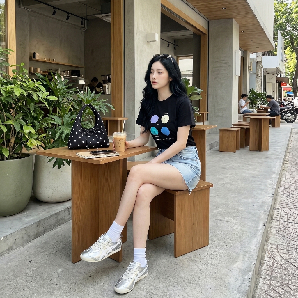Áo thun nữ LOREN Regular status A21100
