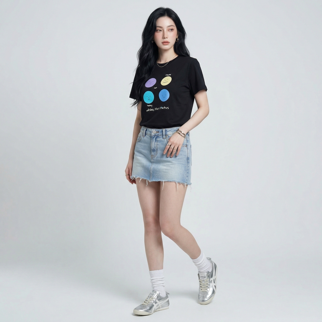 Áo thun nữ LOREN Regular status A21100