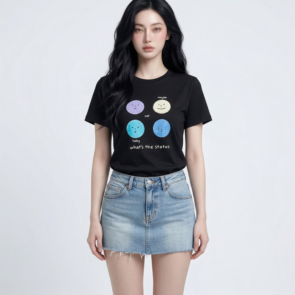 Áo thun nữ LOREN Regular status A21100