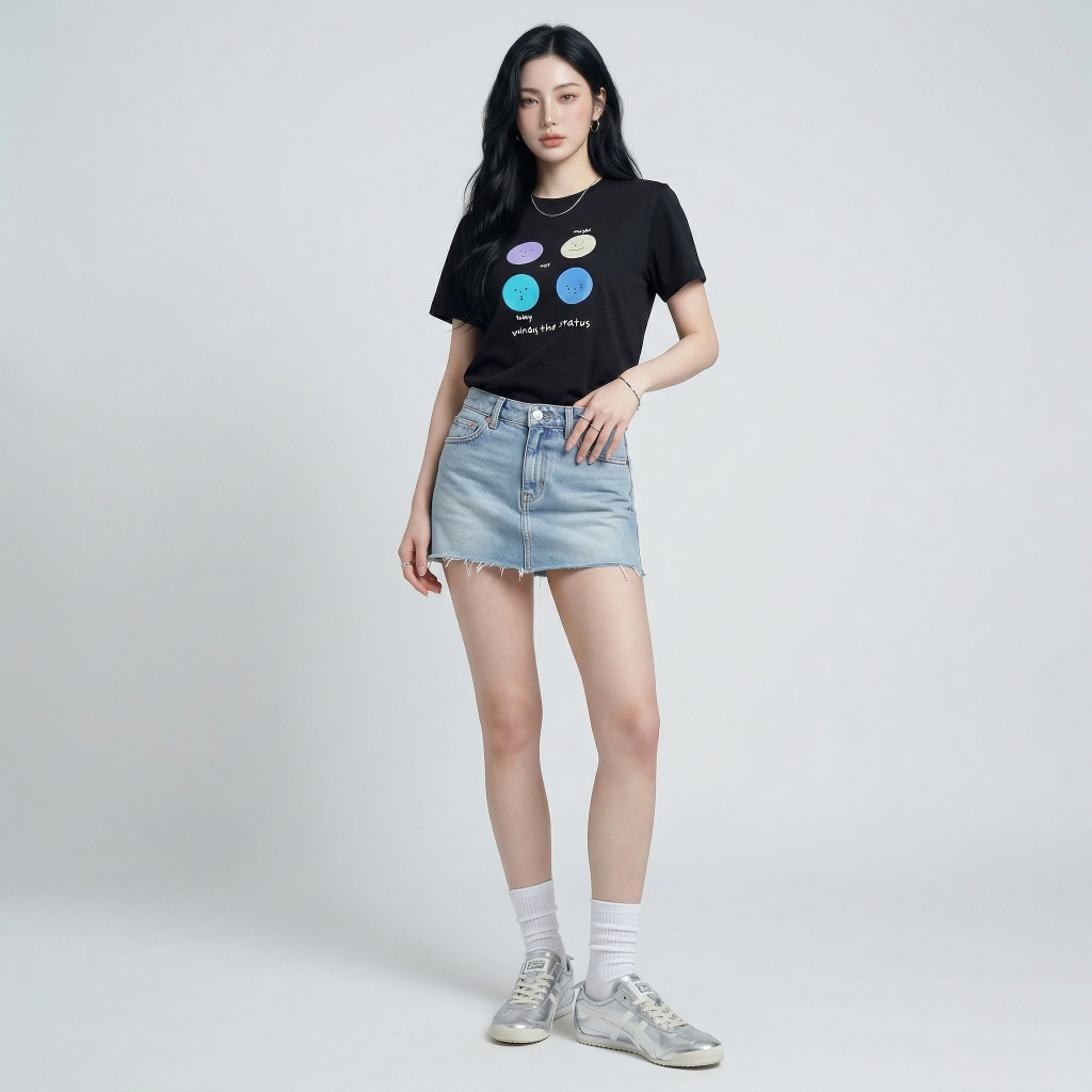 Áo thun nữ LOREN Regular status A21100