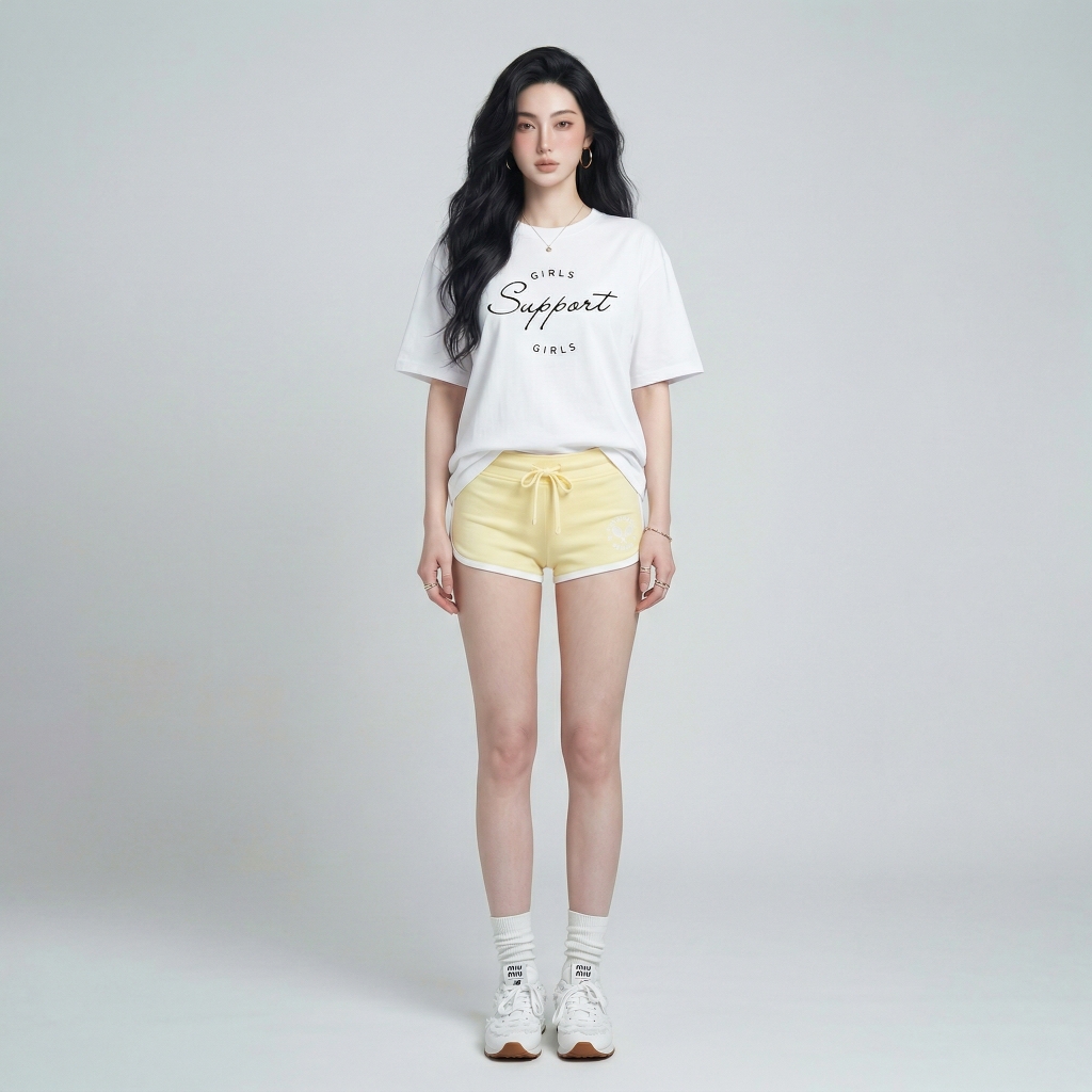 Áo thun nữ LOREN girls support trắng A2675