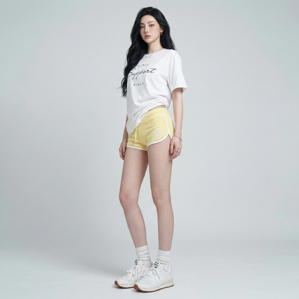 Áo thun nữ LOREN girls support trắng A2675
