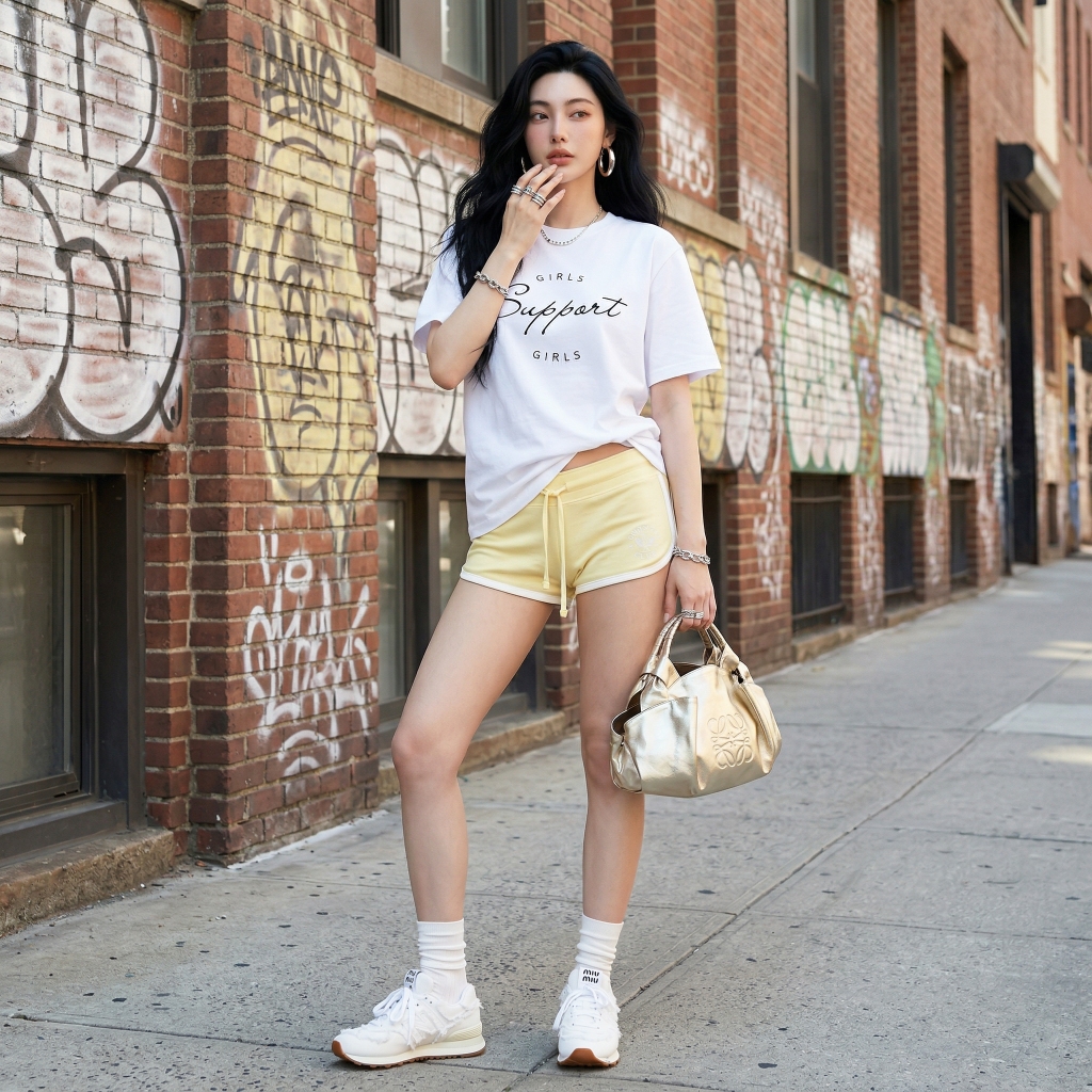 Áo thun nữ LOREN girls support trắng A2675