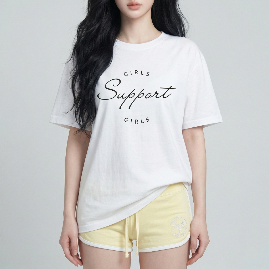 Áo thun nữ LOREN girls support trắng A2675