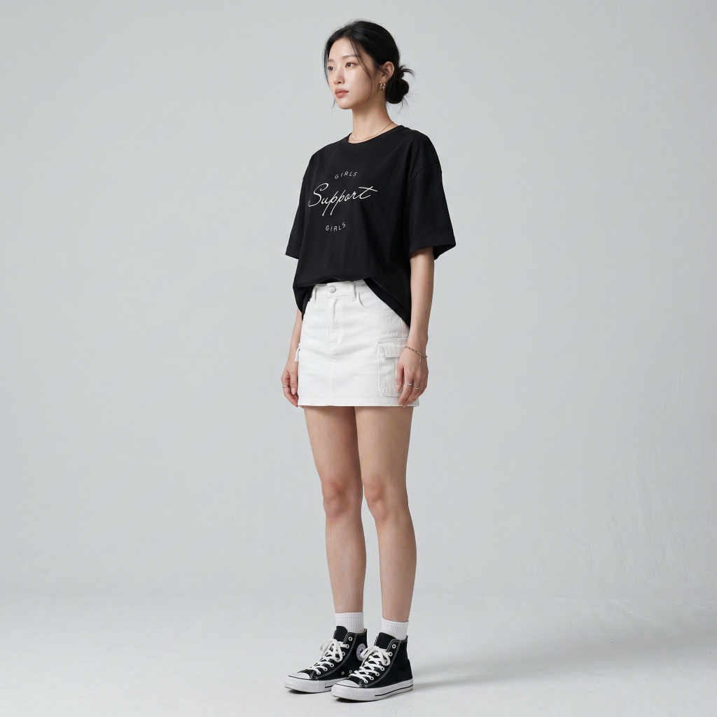 Áo thun nữ LOREN girls support đen A2676