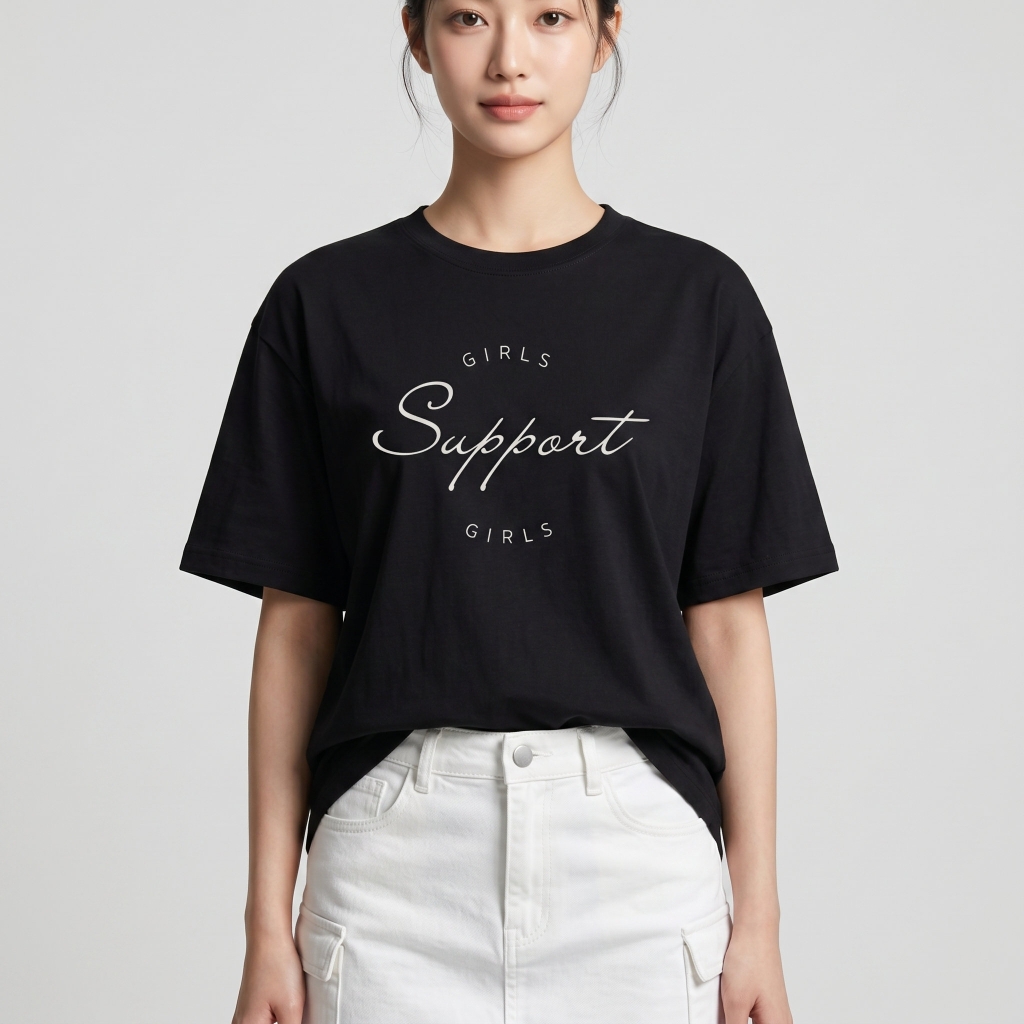 Áo thun nữ LOREN girls support đen A2676