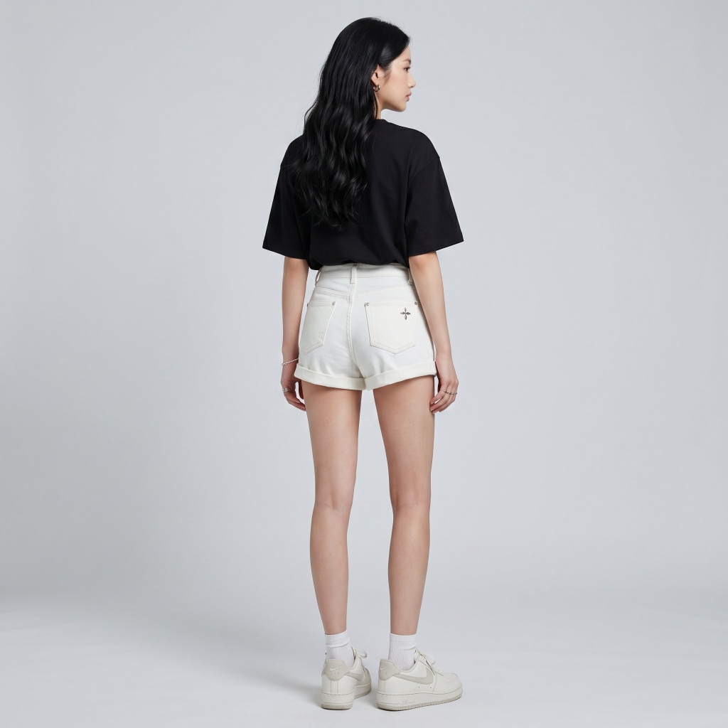 Áo thun nữ LOREN chữ Loren style đen A2742