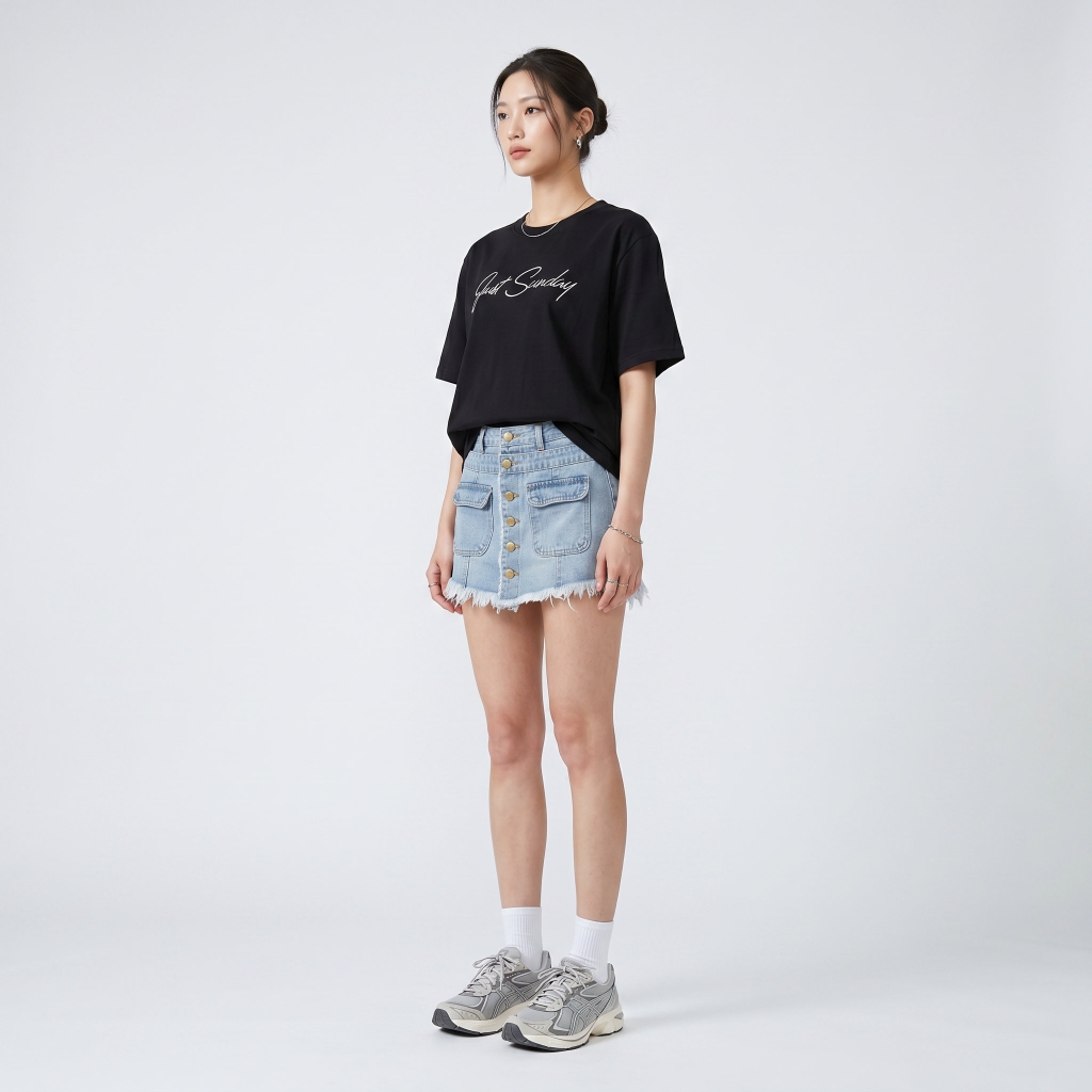 Áo thun nữ LOREN chữ Gust sunday đen A2745